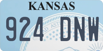 KS license plate 924DNW