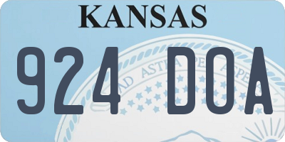 KS license plate 924DOA