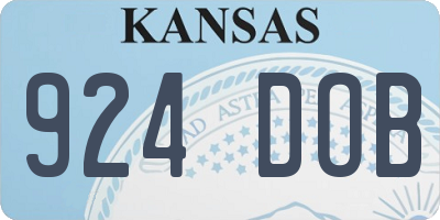 KS license plate 924DOB