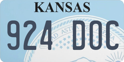 KS license plate 924DOC