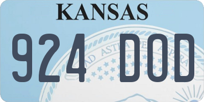 KS license plate 924DOD