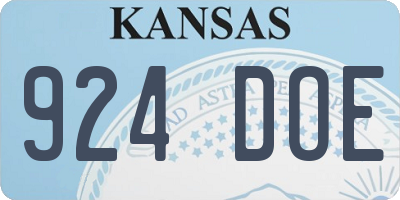 KS license plate 924DOE