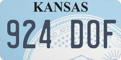 KS license plate 924DOF