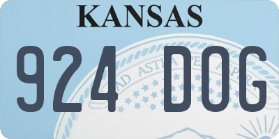 KS license plate 924DOG