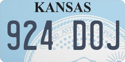 KS license plate 924DOJ