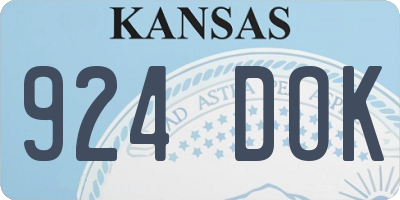 KS license plate 924DOK