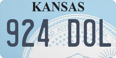 KS license plate 924DOL