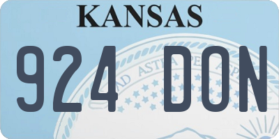 KS license plate 924DON