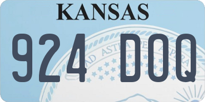 KS license plate 924DOQ