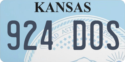KS license plate 924DOS