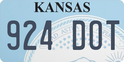 KS license plate 924DOT