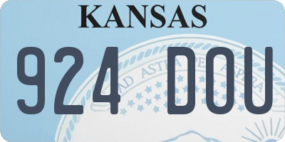 KS license plate 924DOU