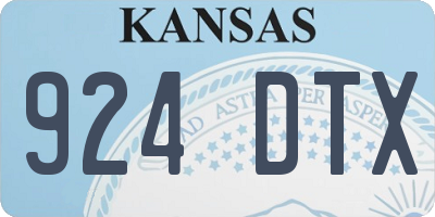 KS license plate 924DTX