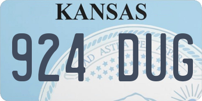 KS license plate 924DUG