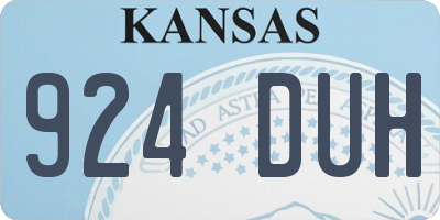 KS license plate 924DUH