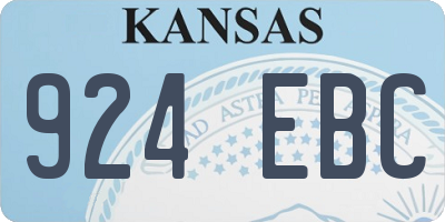 KS license plate 924EBC