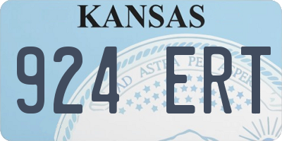 KS license plate 924ERT
