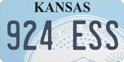 KS license plate 924ESS