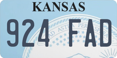 KS license plate 924FAD