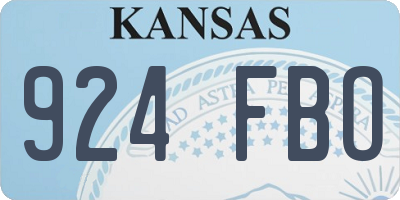 KS license plate 924FBO