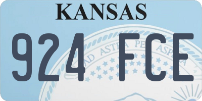KS license plate 924FCE