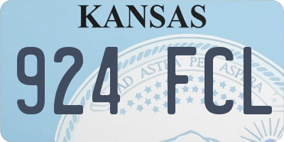 KS license plate 924FCL
