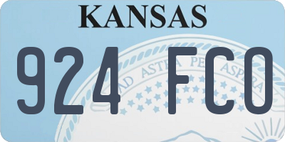 KS license plate 924FCO