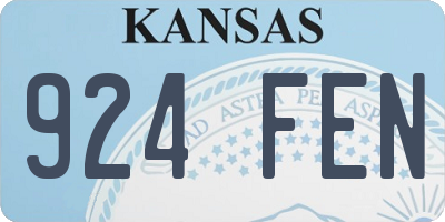 KS license plate 924FEN