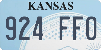 KS license plate 924FFO