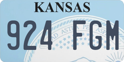 KS license plate 924FGM