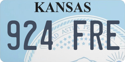 KS license plate 924FRE