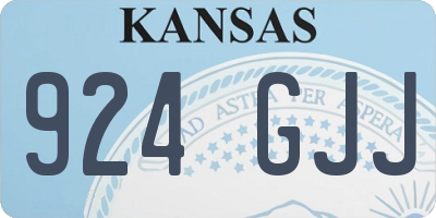 KS license plate 924GJJ