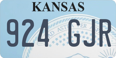 KS license plate 924GJR