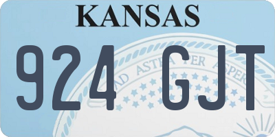 KS license plate 924GJT