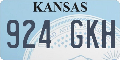 KS license plate 924GKH