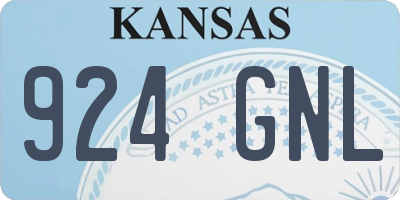 KS license plate 924GNL
