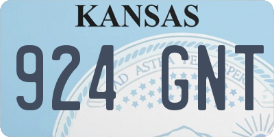 KS license plate 924GNT