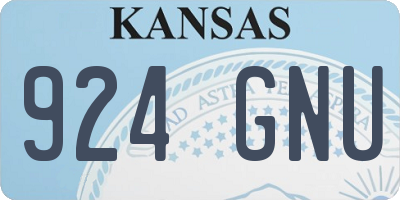 KS license plate 924GNU