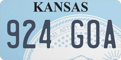 KS license plate 924GOA
