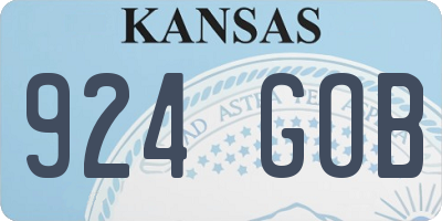 KS license plate 924GOB