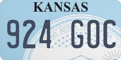 KS license plate 924GOC