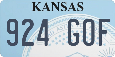 KS license plate 924GOF
