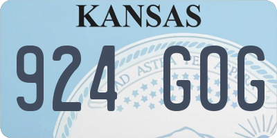 KS license plate 924GOG