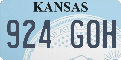 KS license plate 924GOH