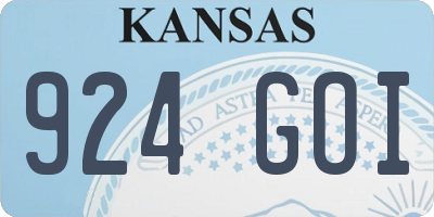 KS license plate 924GOI
