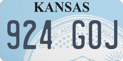 KS license plate 924GOJ