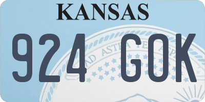 KS license plate 924GOK