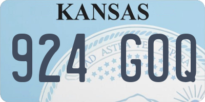KS license plate 924GOQ