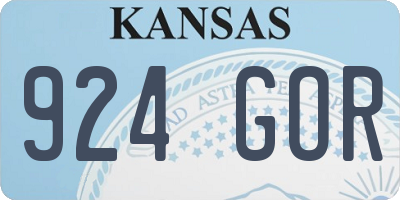 KS license plate 924GOR