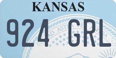 KS license plate 924GRL